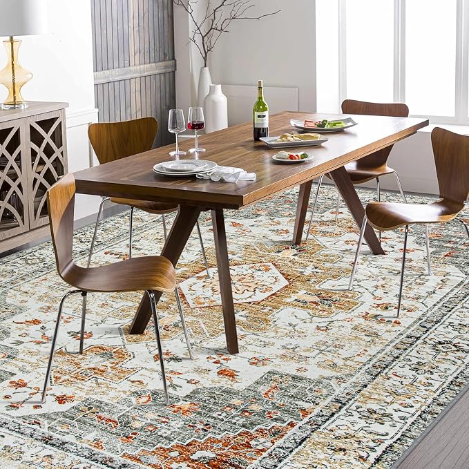 Moynesa Ultra-Thin Vintage Area Rug 6x9, Large Living Room Rugs - Image 7