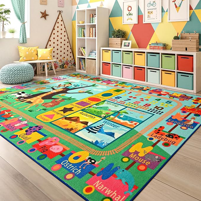 Maxsoft Kids Rug for Playroom, Educational 3x5 Play Mat for Classroom, Washable - Image 6