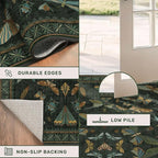 6x9 Dark Green Area Rugs for Dining Room - Image 5