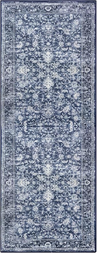 KILOCOCO Hallway Runner 2x7 Rug Runner Printed Vintage Floral Washable Kitchen - Image 9