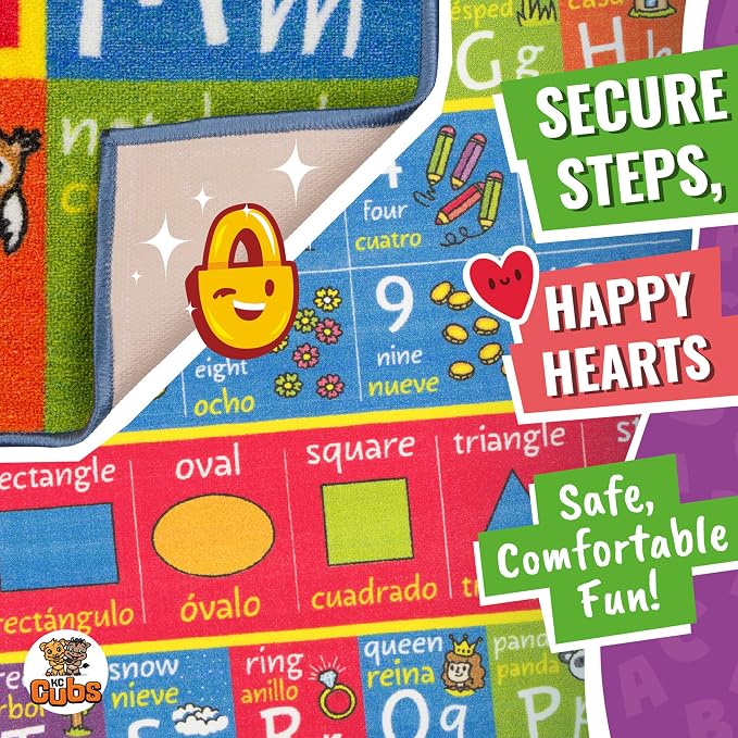 KC Cubs Bilingual Educational Kids Rug – English & Spanish ABC Alphabet - Image 6