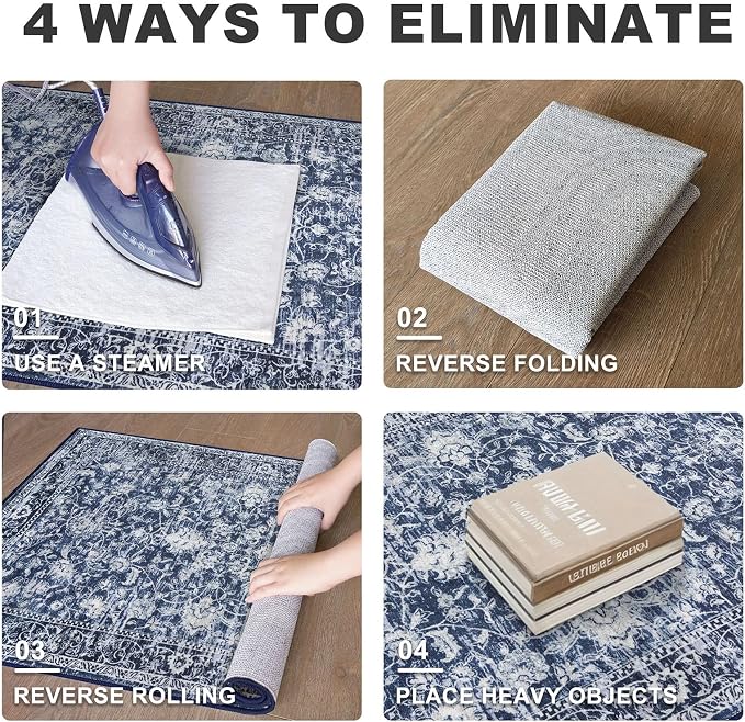 KILOCOCO Runner for Hallway 2x12 Runner Rug Printed Vintage Floral Washable Rug - Image 3