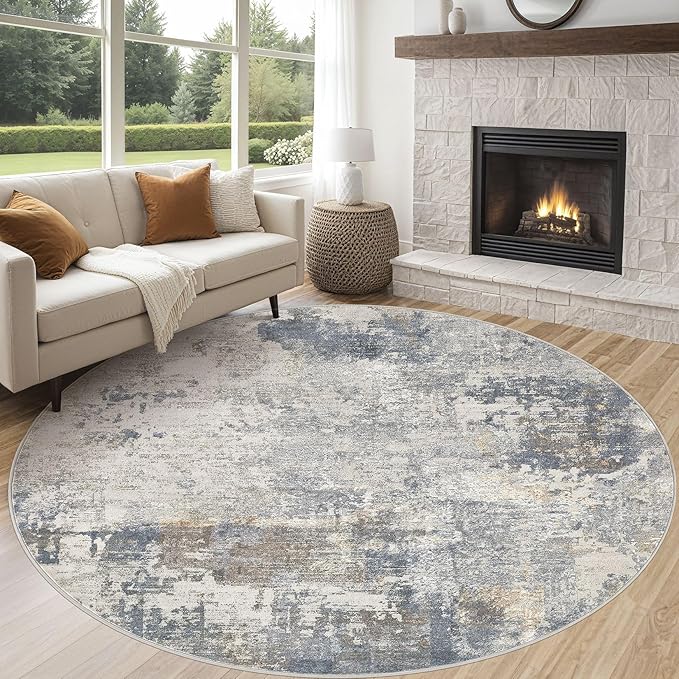 UERMEI 8ft Round Area Rug Living Room Rugs by UERMEI