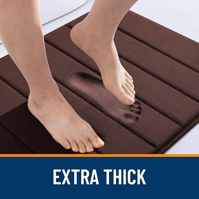 OLANLY Memory Foam Bath Mat 59x35, Super Soft Absorbent Bathroom Rugs, Quick Dry - Image 6