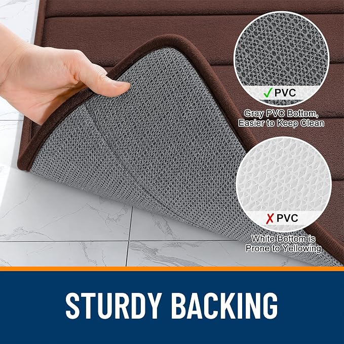 OLANLY Memory Foam Bath Mat 59x35, Super Soft Absorbent Bathroom Rugs, Quick Dry - Image 7