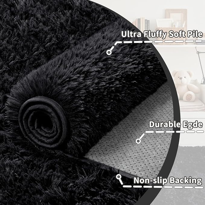 4x6 Area Rug for Living Room: Ultra Soft Fluffy Rug Modern Large Thicked Shag - Image 7