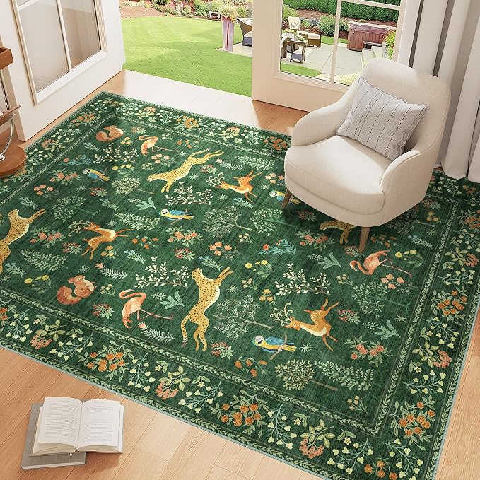 DUKINO 4x6 Rug, Washable Animal Area Rug - Image 3