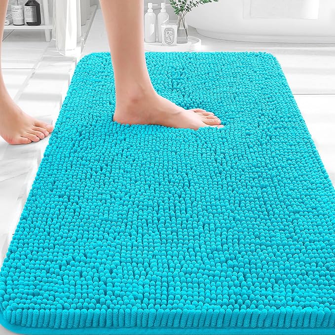 OLANLY Bathroom Rugs 35x24, Extra Soft Absorbent Chenille Bath Rugs, Rubber by OLANLY