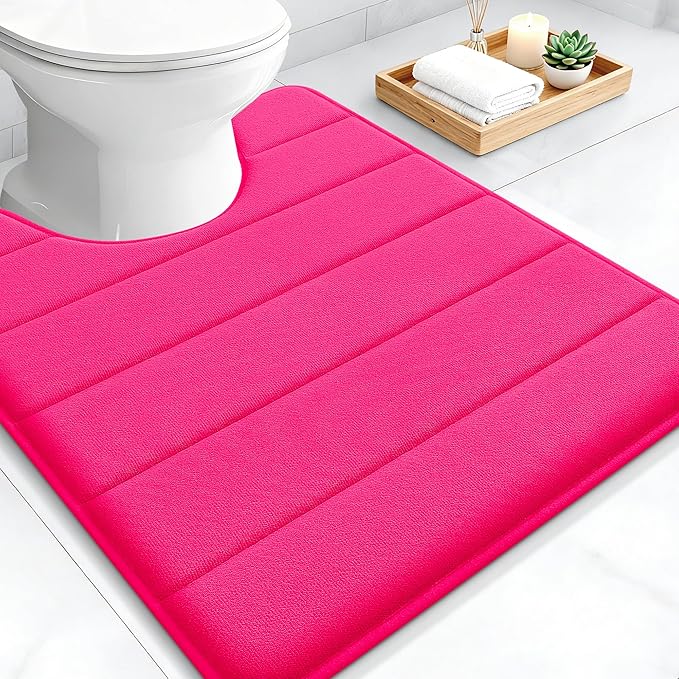 OLANLY Memory Foam Toilet Rugs U Shaped 24x20, Super Soft Absorbent Contour by OLANLY