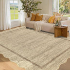 GarveeHome Scalloped Washable Rug 5x7 Area Rugs by GarveeHome