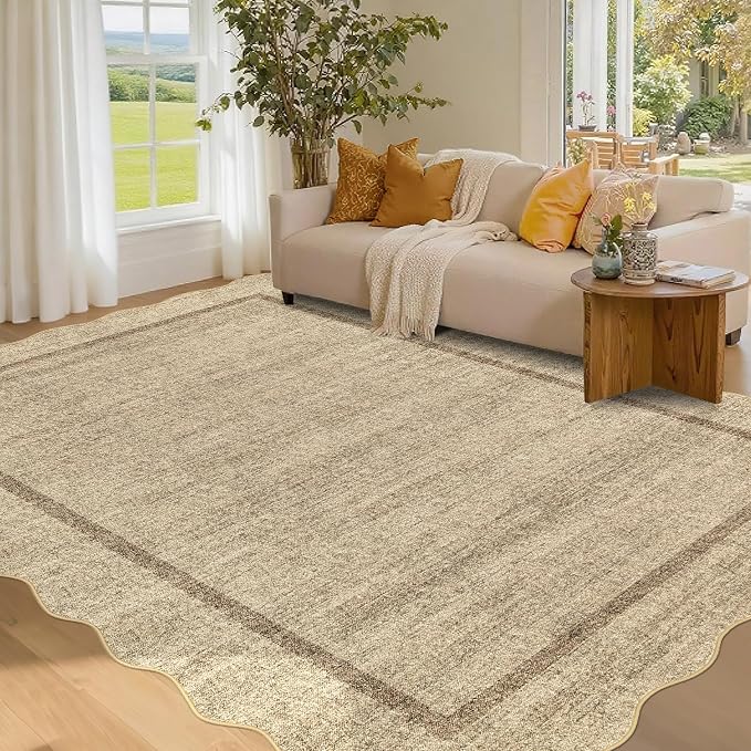 GarveeHome Scalloped Washable Rug 5x7 Area Rugs by GarveeHome