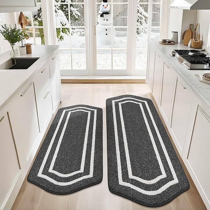 COSY HOMEER Kitchen Rugs and Mats Sets of 2PCS Non Slip Kitchen Mats by COSYHOMEER