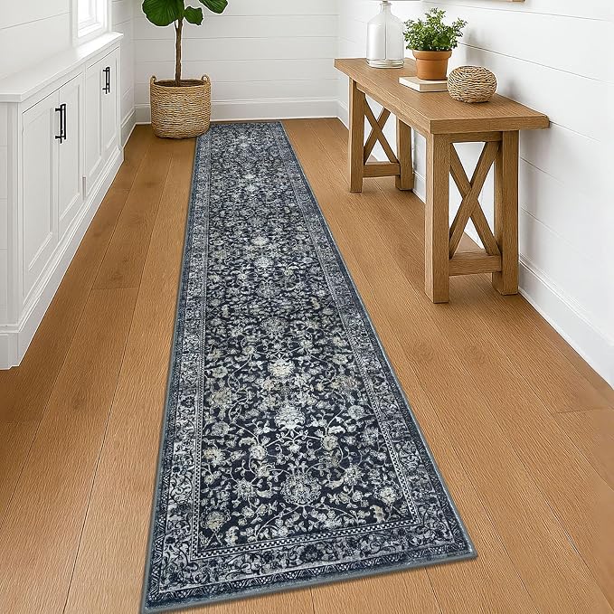 KILOCOCO Hallway Runner 2x12 Rug Runner Printed Vintage Floral Washable - Image 4