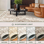 Hazo Haus Beige Farmhouse Washable 7x10 Area Rugs - Image 8