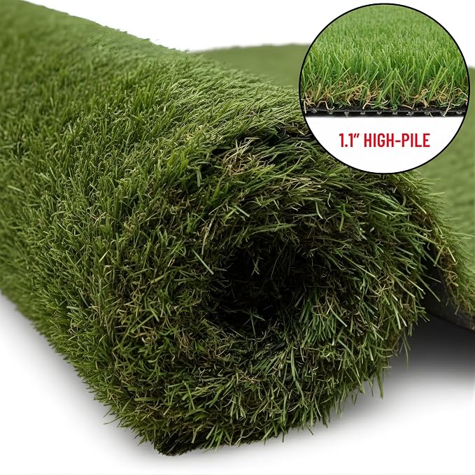 Ottomanson Artificial Turf Natural 78" x 26', Realistic Grass Carpet - Image 2