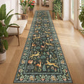 DUKINO 2.6x12 Hallway Runner Rug, Vintage Washable Loog Kitchen Rug by DUKINO