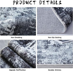 Rugcomf Area Rug 5x7 Washable Rug Boho Soft Abstract Pattern Non-Slip Faux Wool - Image 6