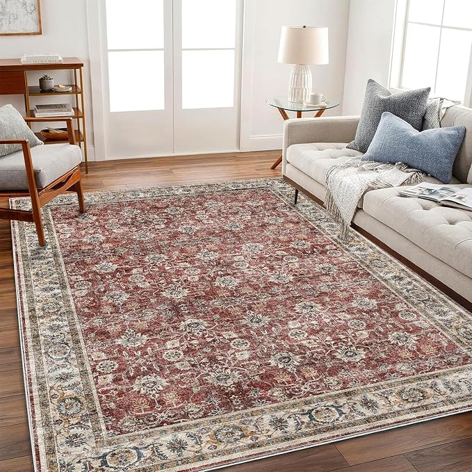 CHAMPLANT Washable Area Rug 8'x10' Boho Design Non-Shedding Non-Slip Easy Care by CHAMPLANT