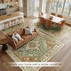RELEANY Area Rugs Large 10'x12' Washable Non-Slip, Floral Vintage Distress - Image 5