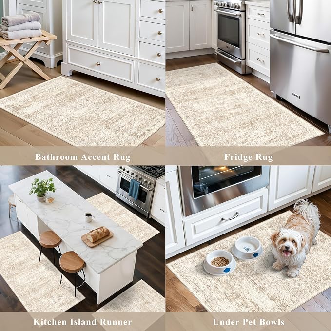 Kitchen Rug Sets 3 Piece Washable – Non Slip Modern Boho Small Kitchen Rugs and - Image 4