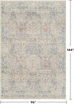 Washable Light Blue Non Slip Bedroom Rug, 8x12 Large Area Rug - Image 2