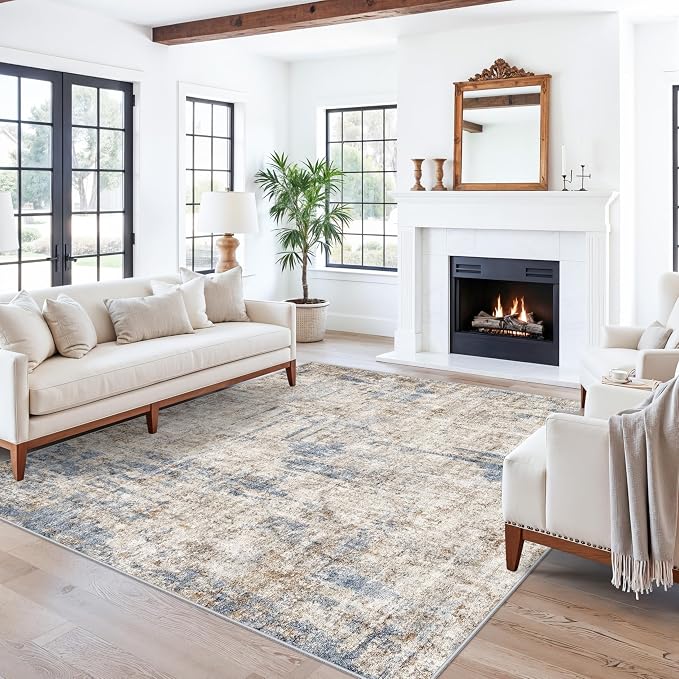 ZHXXUJ 7x7 Square Washable Area Rug, Non-Slip Indoor Rug by ZHXXUJ
