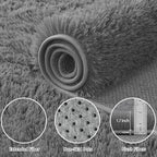4x6 Area Rug for Living Room:Ultra Soft Fluffy Shag Dark Grey Rugs, Large Fuzzy - Image 5