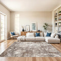7x9 Modern Living Room Rug – Washable Neutral Abstract Area Rug by BYYVOORugsforYourHome