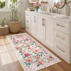 DUKINO 2x5 Runner Rug for Hallway, Washable Kitchen Floral Runner Rug - Image 3