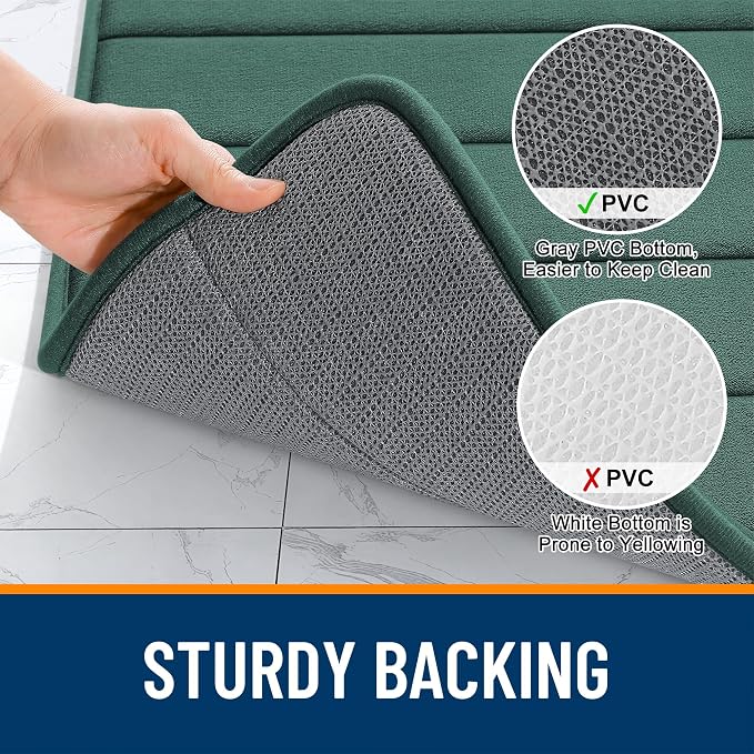 OLANLY Memory Foam Bath Mat 40x32, Super Soft Absorbent Bathroom Rugs, Quick Dry - Image 7
