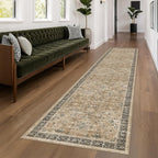 Hazo Haus Boho Washable 3x16 Extra Long Hallway Runner Rug, Neutral Large by HazoHaus