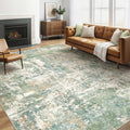 6x8 Area Rug Living Room: Washable Large Abstract Soft Green Rug Stain by LOONGRUG
