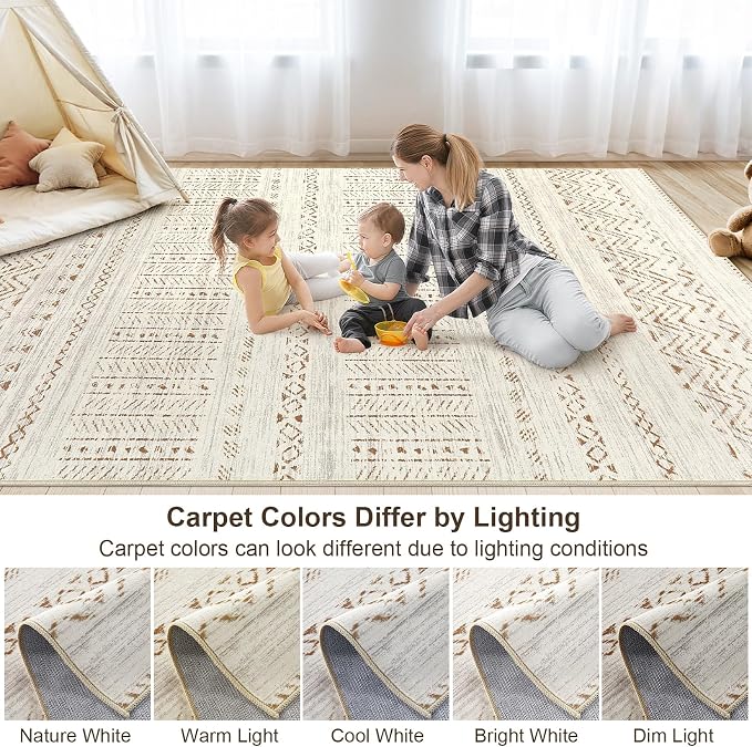 cotiled 8x10 Area Rugs Living Room Rug: Washable Boho Rugs - Image 7