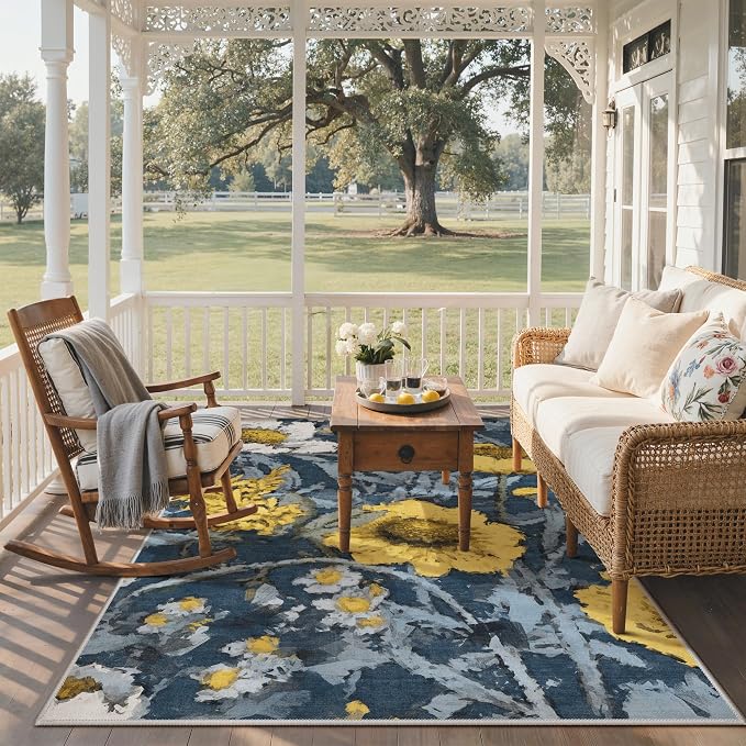GENIMO Indoor Outdoor Area Rug 8'x10', Machine Washable Rugs - Image 6