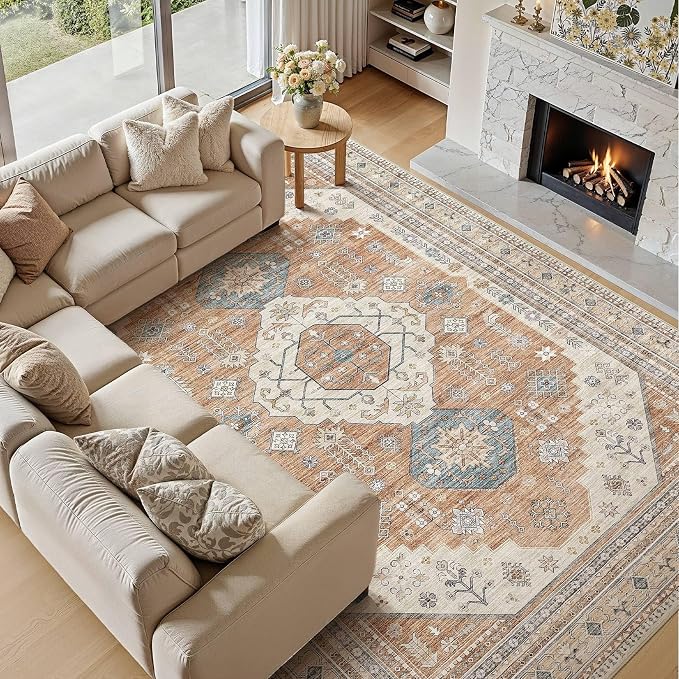 8x10 Washable Area Rug, Large Rugs - Image 6