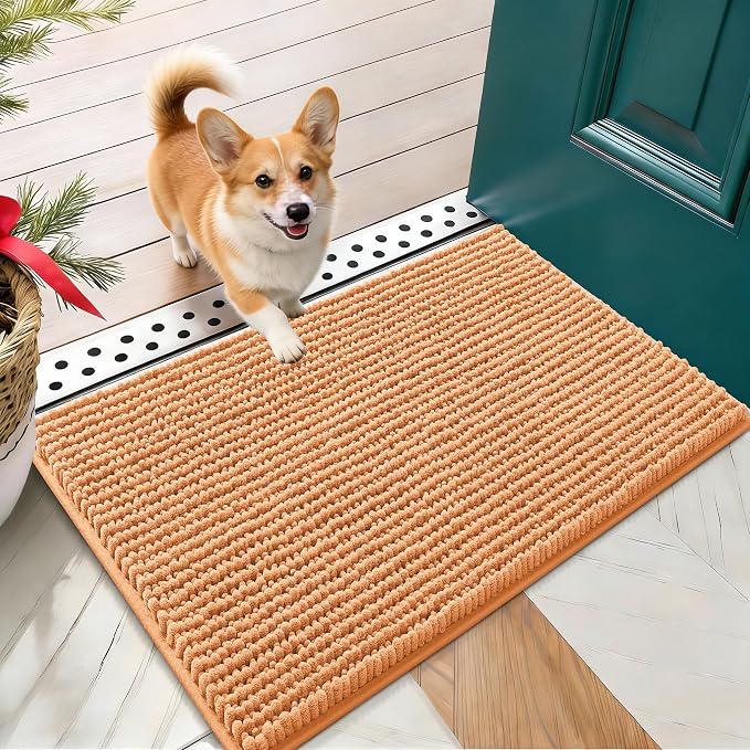 OLANLY Dog Door Mat for Muddy Paws 24x16, Ultra Absorbent Chenille Mud Doormat by OLANLY
