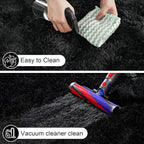 Black Rugs for Bedroom, 3x5 Fluffy Area Rugs for Living Room, Small Fuzzy Shag - Image 4