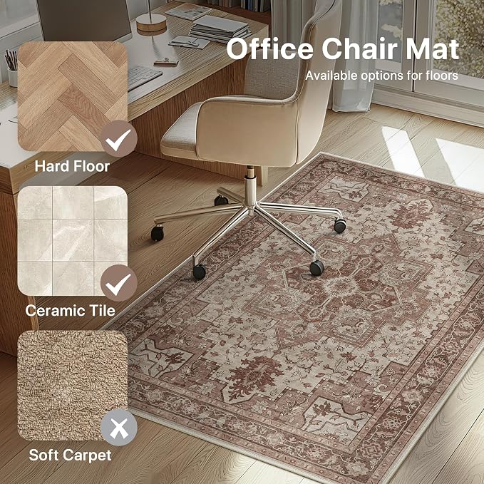 36"x48" Office Chair Mat for Hardwood Tile Floor, Under Desk Carpet Protector - Image 3