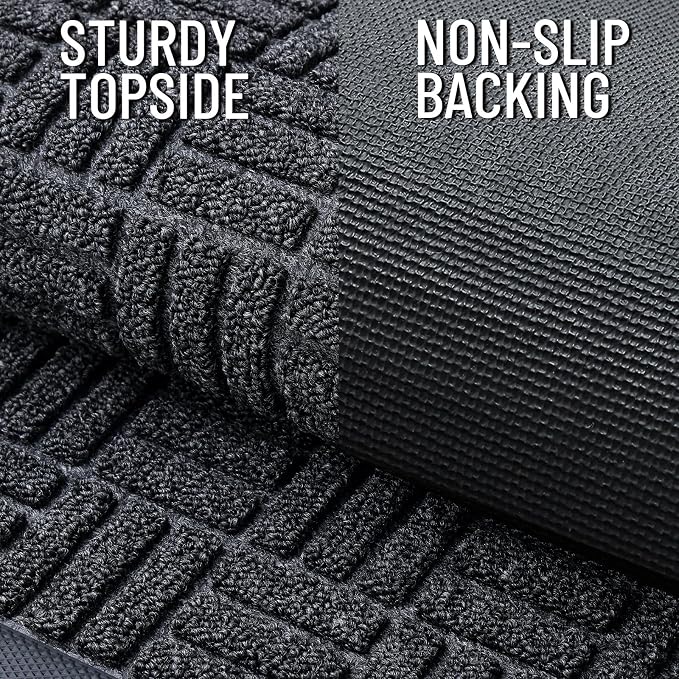 OLANLY Front Door Mat Outside Entrance 59x34, Heavy Duty Sturdy Natural Rubber - Image 3