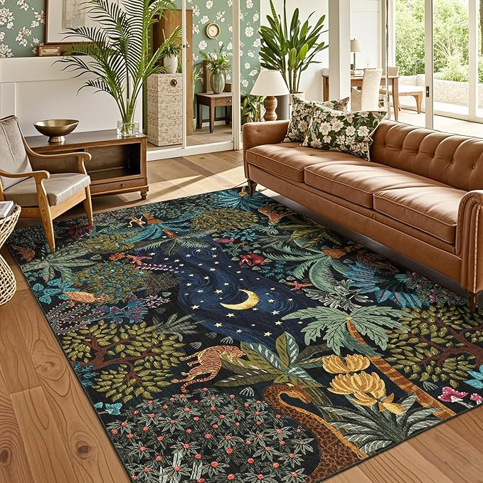 GarveeHome Area Rugs 8x10 for Living Room, Jungle Animal Large Washable Rug - Image 7