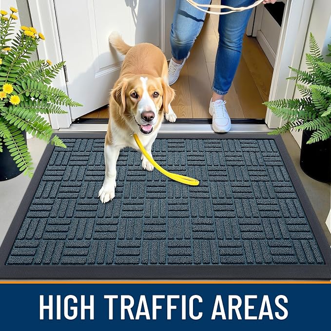 OLANLY Front Door Mat Outside Entrance 47x23, Heavy Duty Sturdy Natural Rubber - Image 6