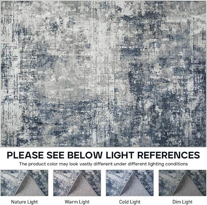 9x12 Area Rugs for Living Room Rug Washable: Modern Large Rug for Dining Room - Image 8