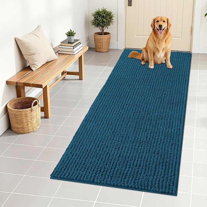 OLANLY Dog Door Mat for Muddy Paws 59x24, Ultra Absorbent Chenille Mud Doormat by OLANLY