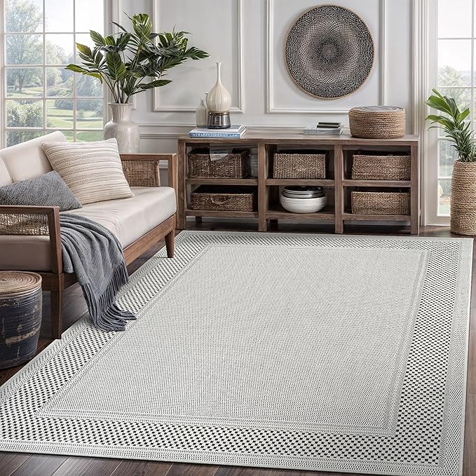 CAMILSON Easy Jute Rug 8x10, Indoor Outdoor Off-White Color Fiber Area Rugs - Image 6