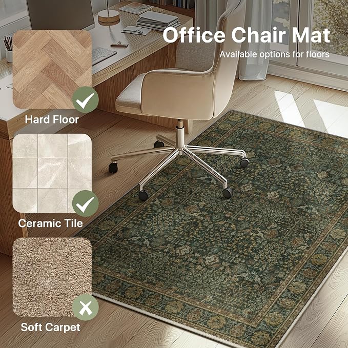 36"x48" Office Chair Mat for Hardwood Tile Floor, Under Desk Carpet Protector - Image 3