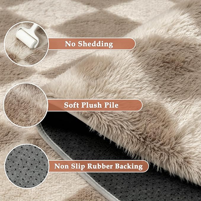 PureCozy Brown 6x9 Area Rug for Living Room Washable Non Slip Neutral Soft - Image 6