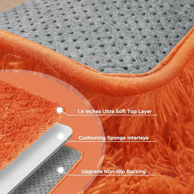 6x9 Orange Area Rugs for Living Room, Large Fluffy Shag Rug for Bedroom Nursery - Image 7