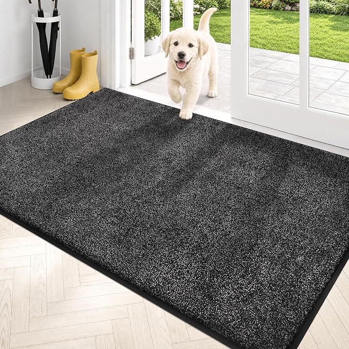 PURRUGS Dirt Trapping Door Mat 34" x 59", Non-Slip Machine Washable Entryway Rug by PURRUGS