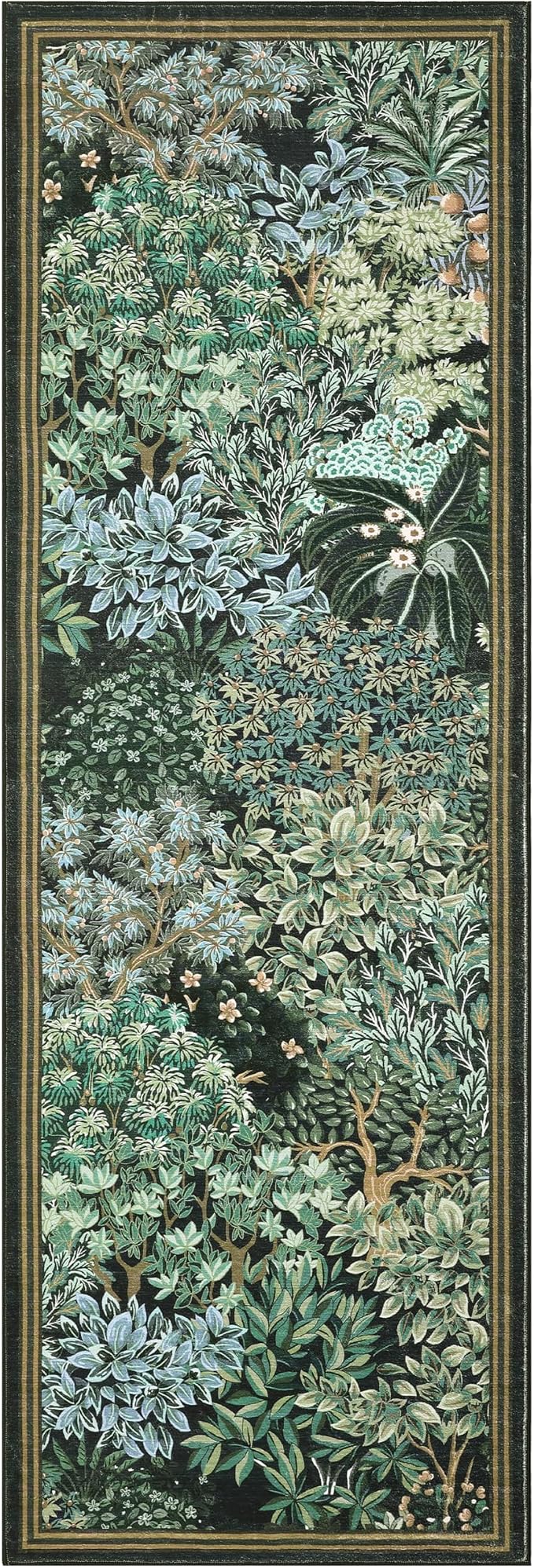GarveeHome Forest Runner Rug, Botanical Low Pile Non Slip Stain Resistance - Image 4