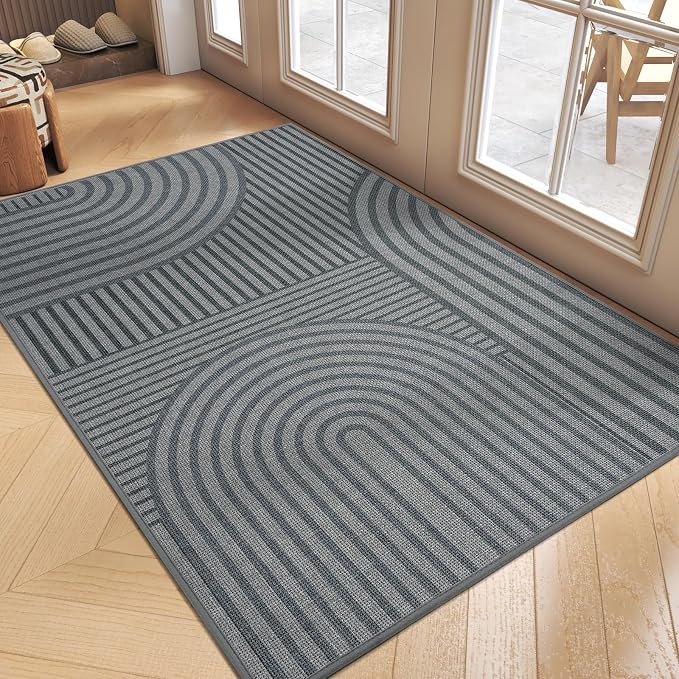 Front Door Mat 36''x59'', Absorbent Dirt Resist Washable Non Slip Low-Profile by QiCaiJia